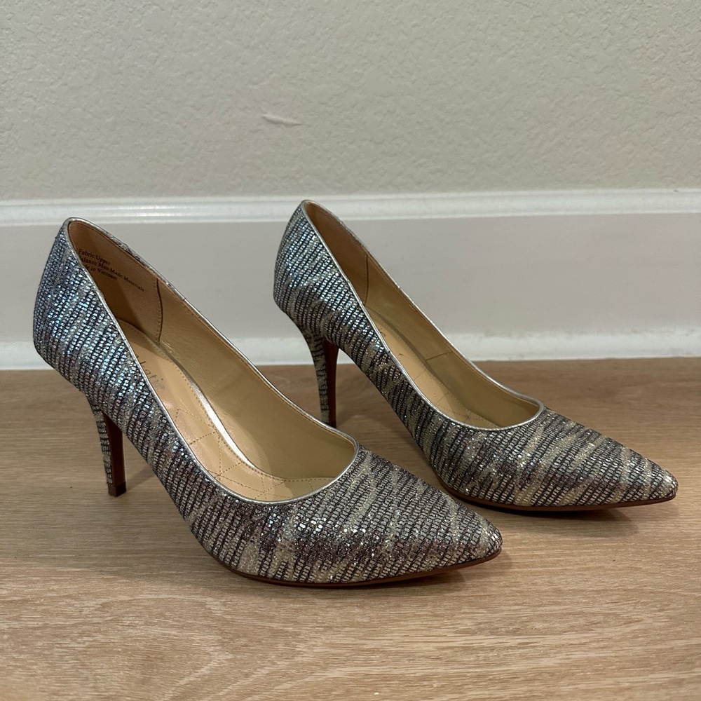 Kelly & Katie Shimmering Silver Heels